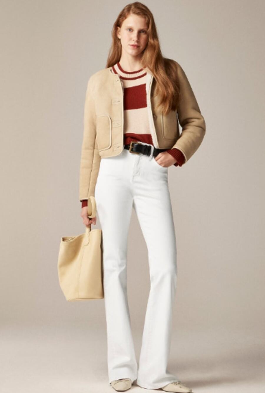 NWT J. Crew Bootcut Jean in White Denim Size 32